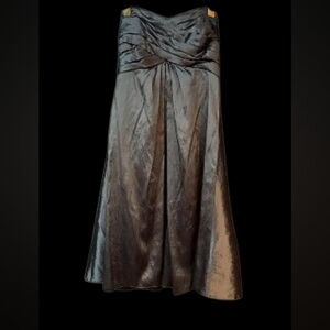Chic Strapless Metallic Gray Dress